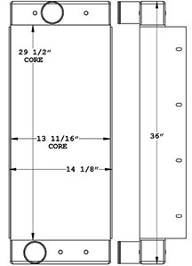 John Deere 280335 charge air cooler drawing