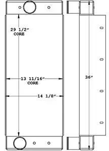 John Deere 280335 charge air cooler drawing